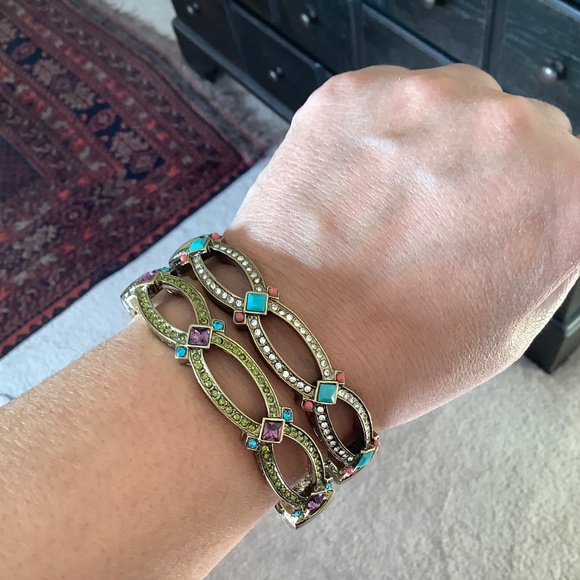 Heidi Daus Set Crystal Bangle Bracelets SZ M - Picture 15 of 16